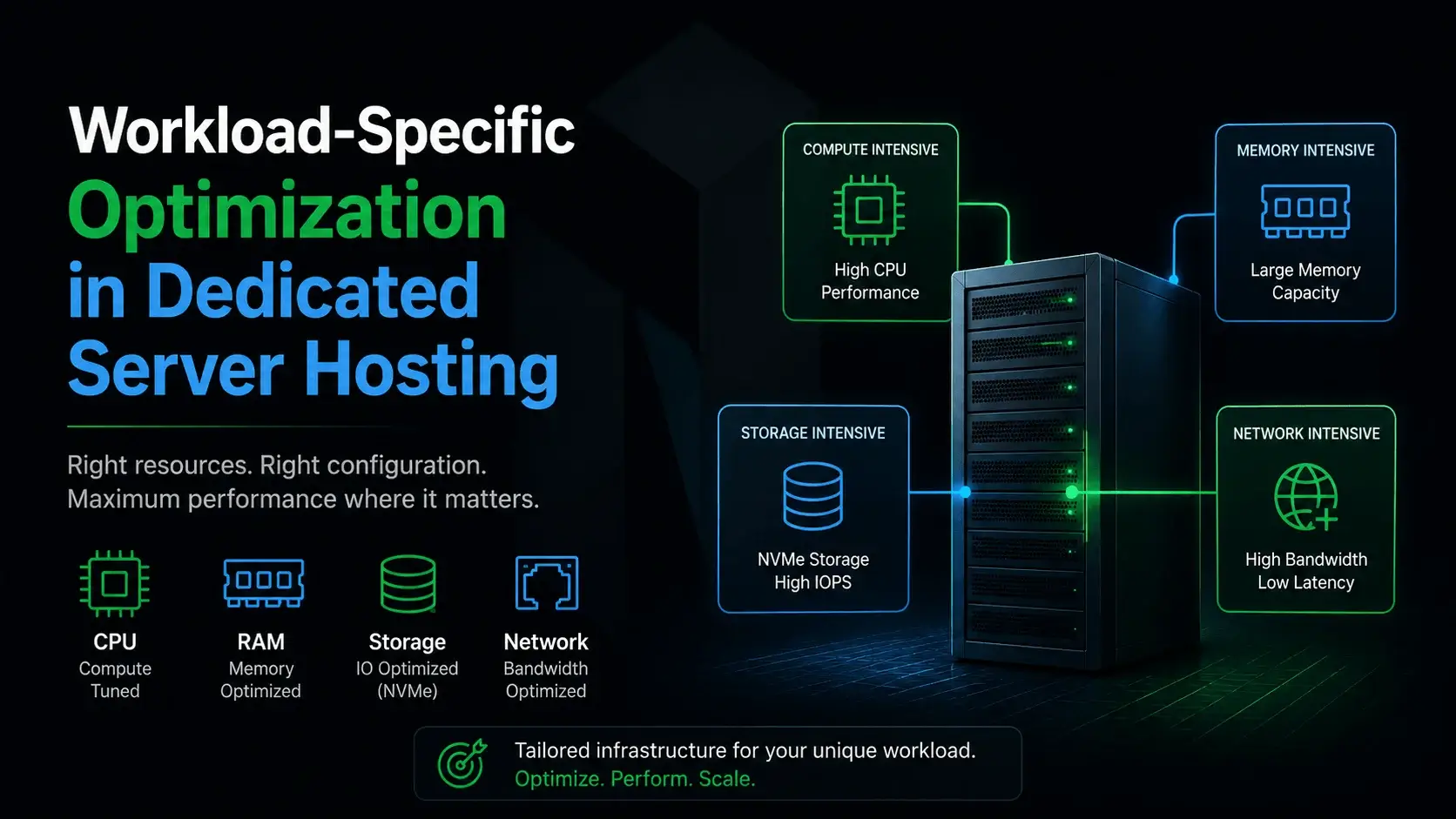 Workload-Specific Optimization in Dedicated Server Hosting