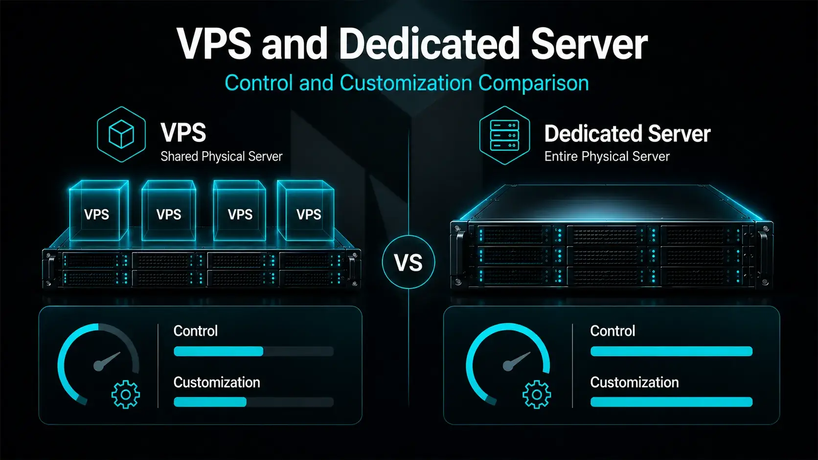 Control and Customization Comparison: VPS and Dedicated Server