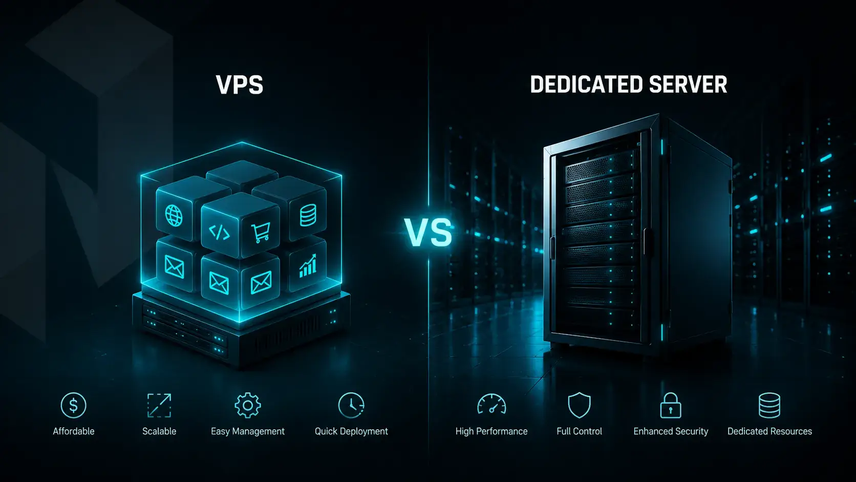 VPS vs Dedicated Server: Side-by-Side Comparison Table