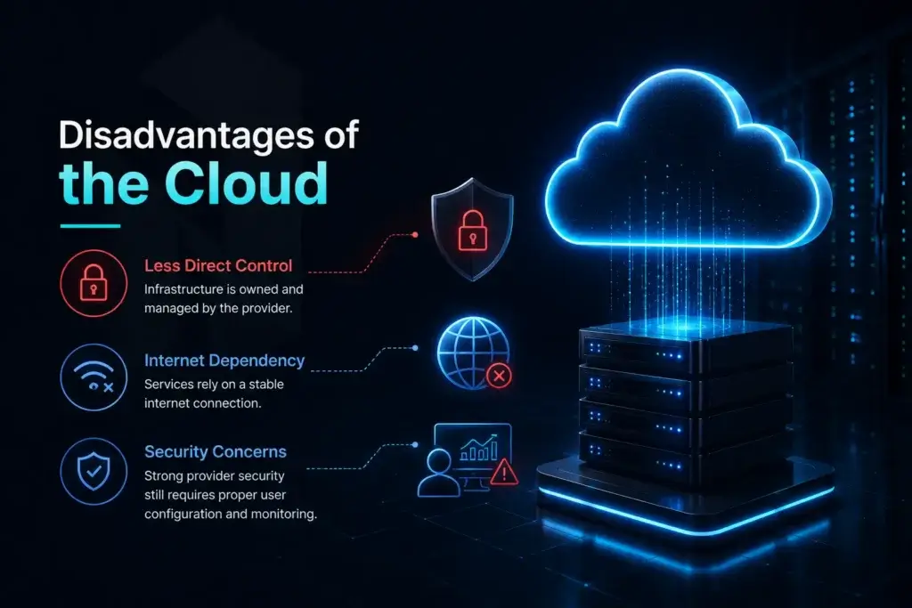 disadvantages of cloud
