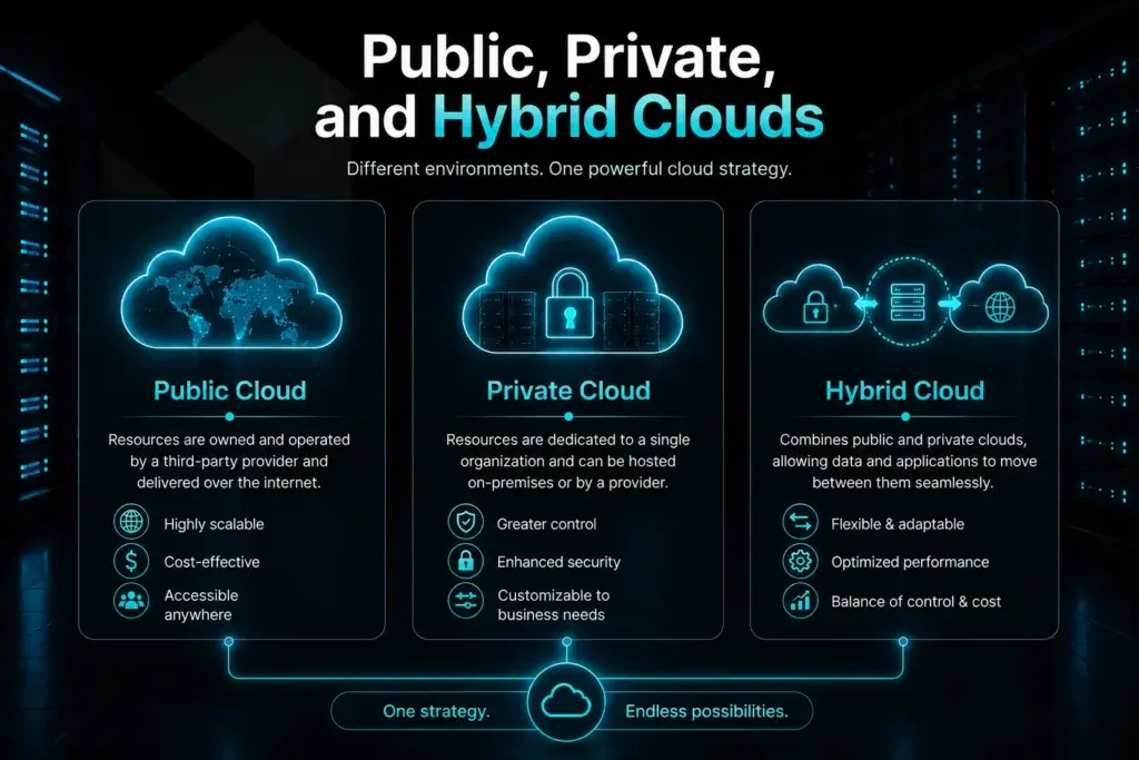 public, private, hybrid cloud