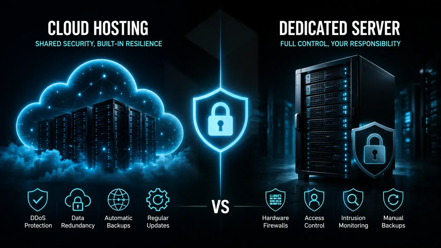 Cloud Hosting versus Dedicated Server Security Comparison