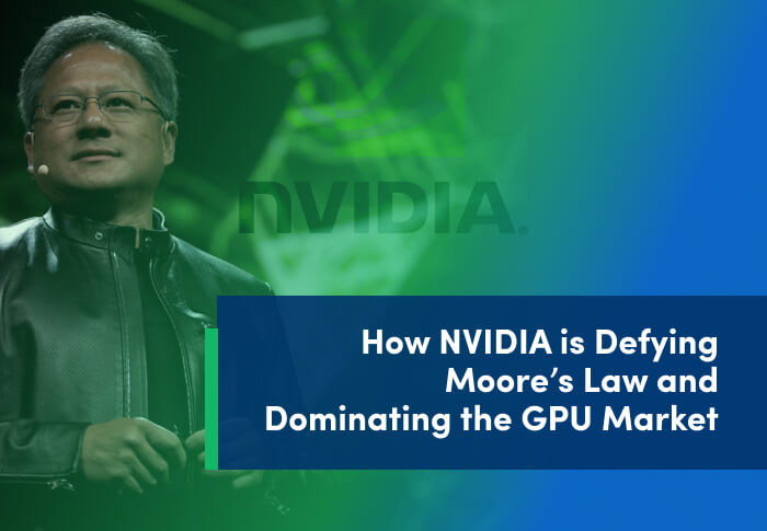 The image shows a man on stage with the NVIDIA logo, titled