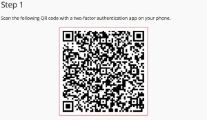 Step 1: Scan the QR code with a two-factor authentication app on your phone.