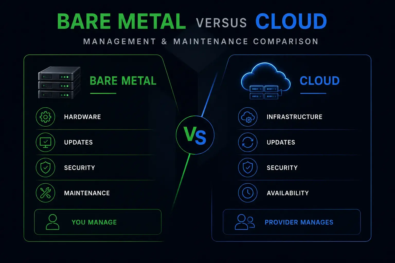 Bare Metal Versus Cloud Management and Maintenance Comparison