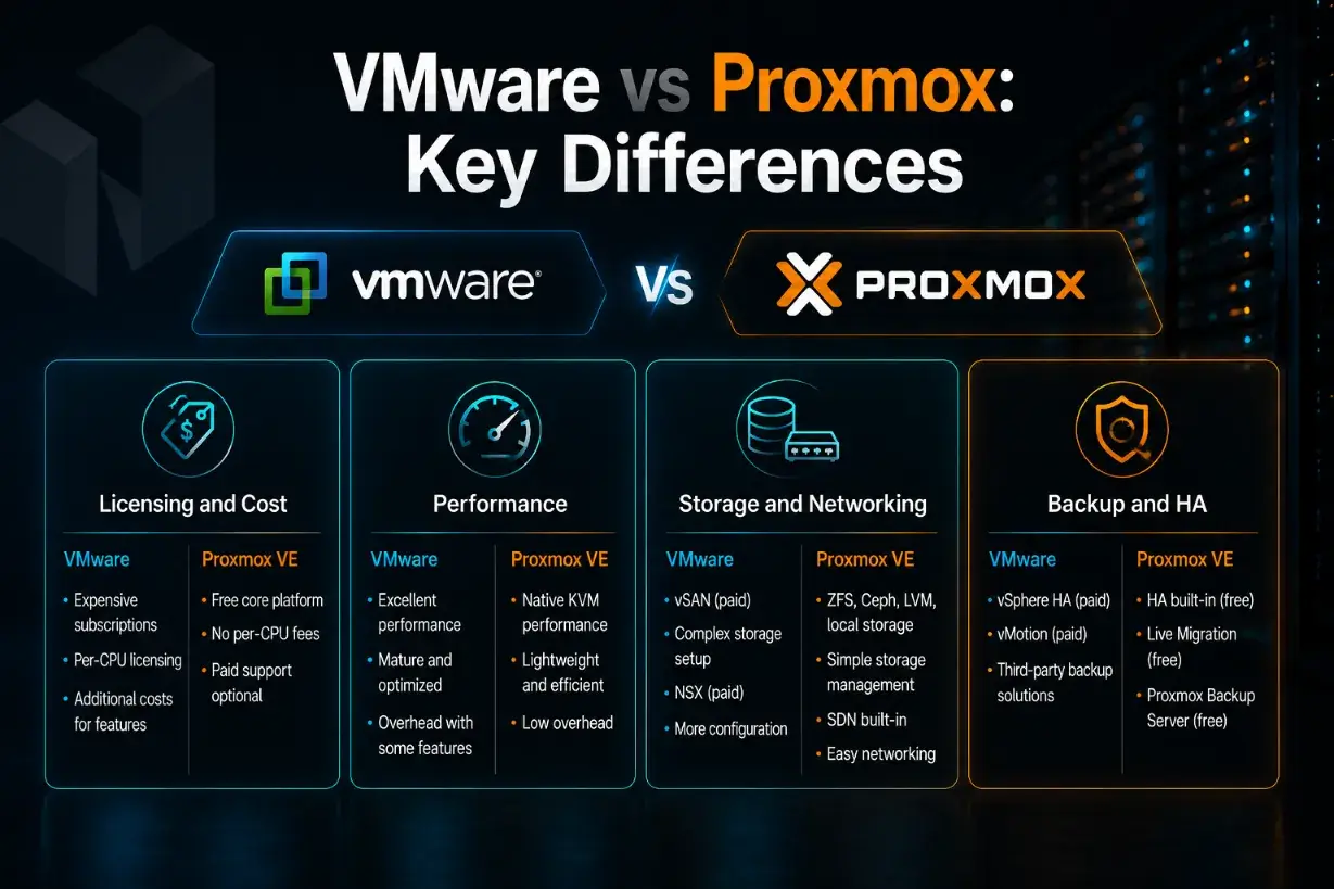 VMware vs Proxmox: Key Differences