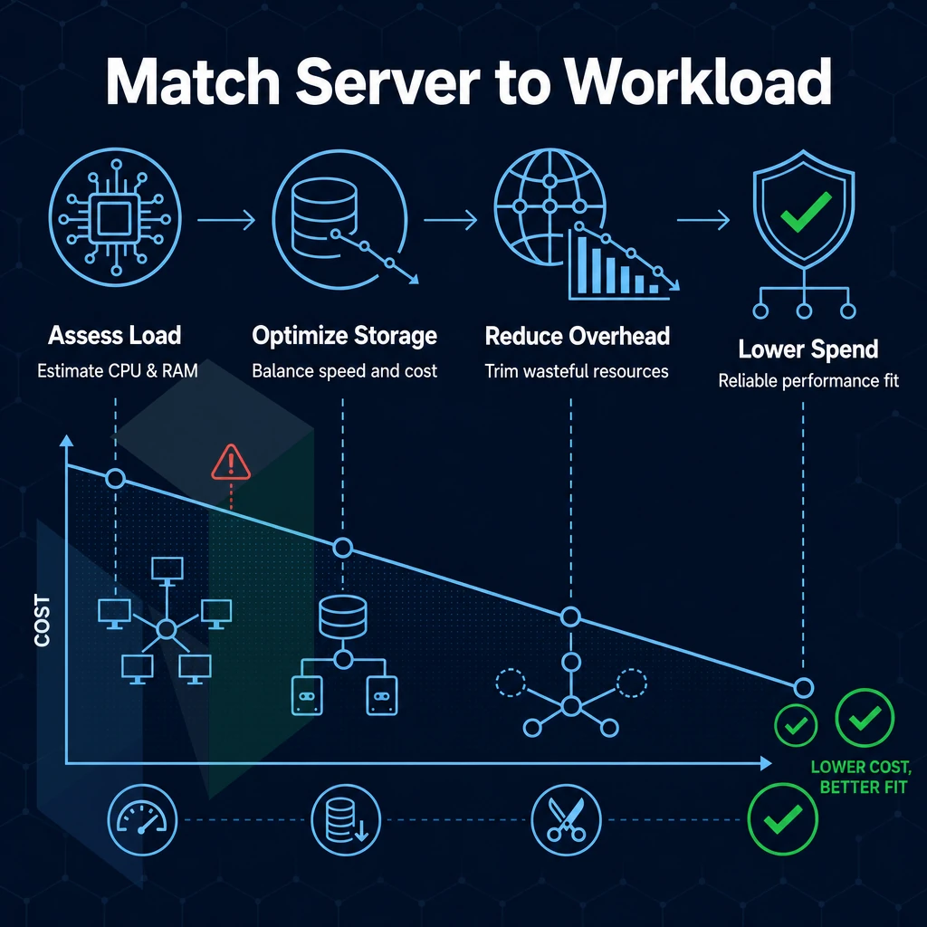 cost reduction chart with network icons