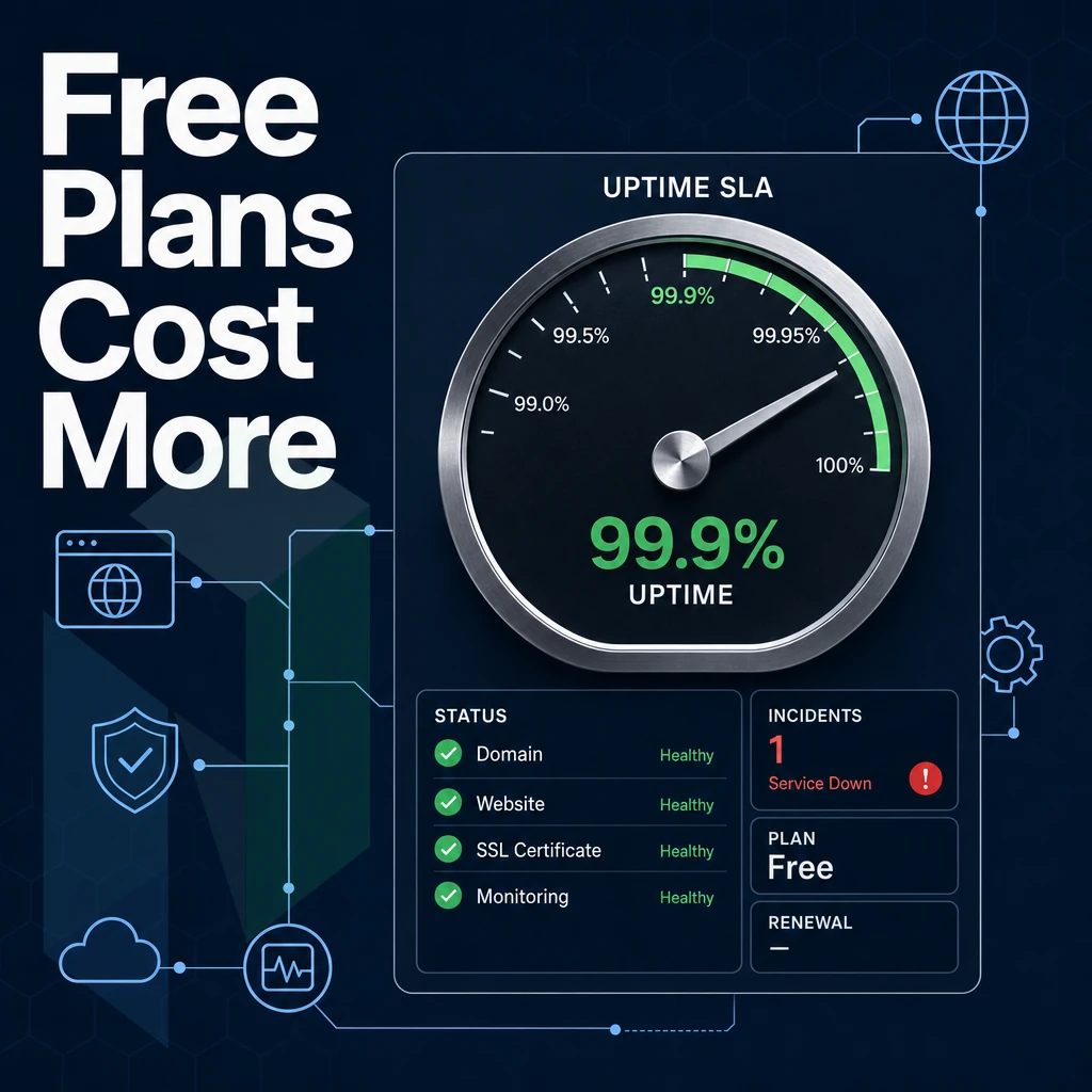 uptime SLA gauge and status dashboard