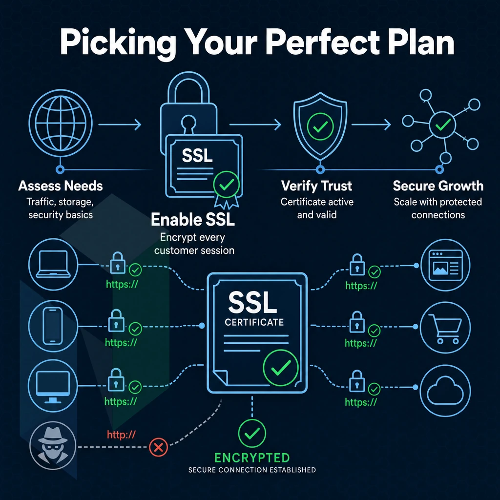 SSL certificate and encrypted connection lines
