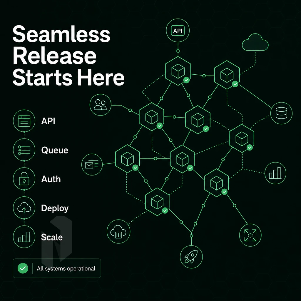 microservices mesh with interconnected nodes