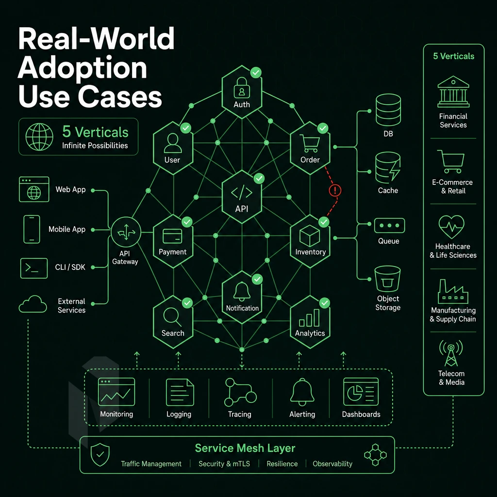 microservices mesh with interconnected nodes