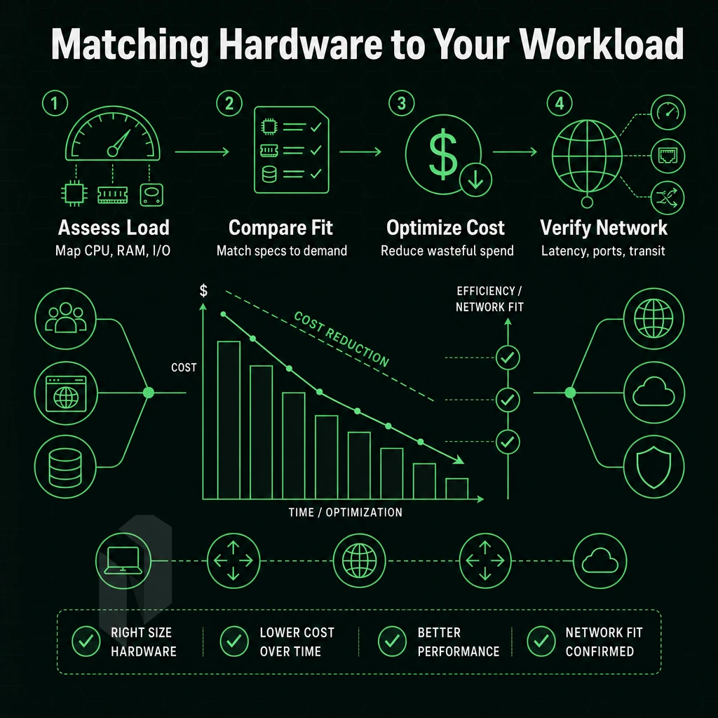 cost reduction chart with network icons