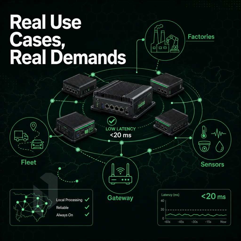 edge computing cluster with latency lines