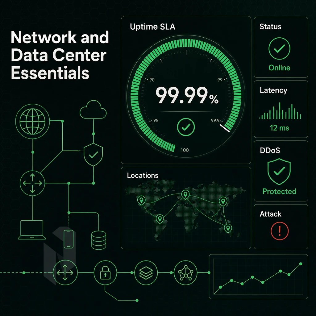 uptime SLA gauge and status dashboard