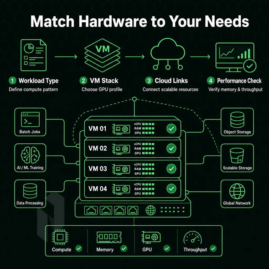 virtual machine stack with cloud connection lines