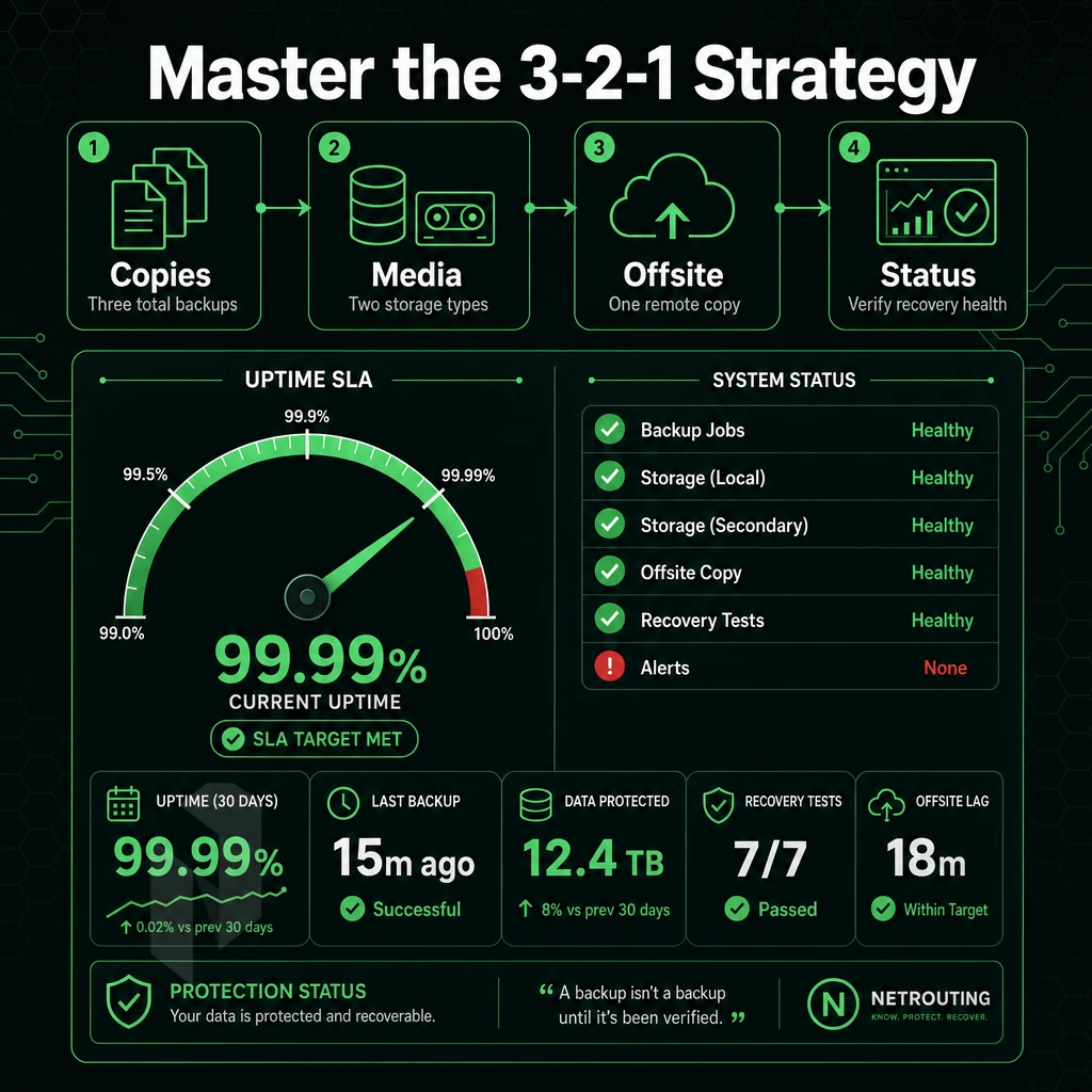 uptime SLA gauge and status dashboard