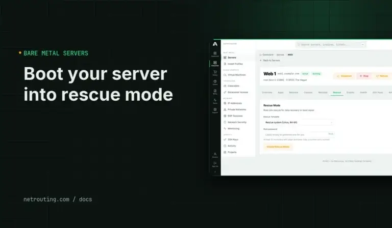Boot Your Server into Rescue Mode and Repair It — Portal and API