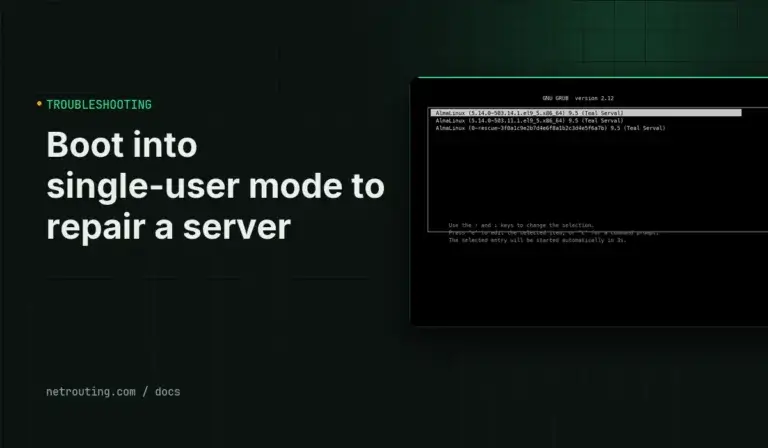 Boot Into Single-User Mode to Reset a Root Password or Fix a Broken Boot (Ubuntu, Debian, AlmaLinux, Rocky)