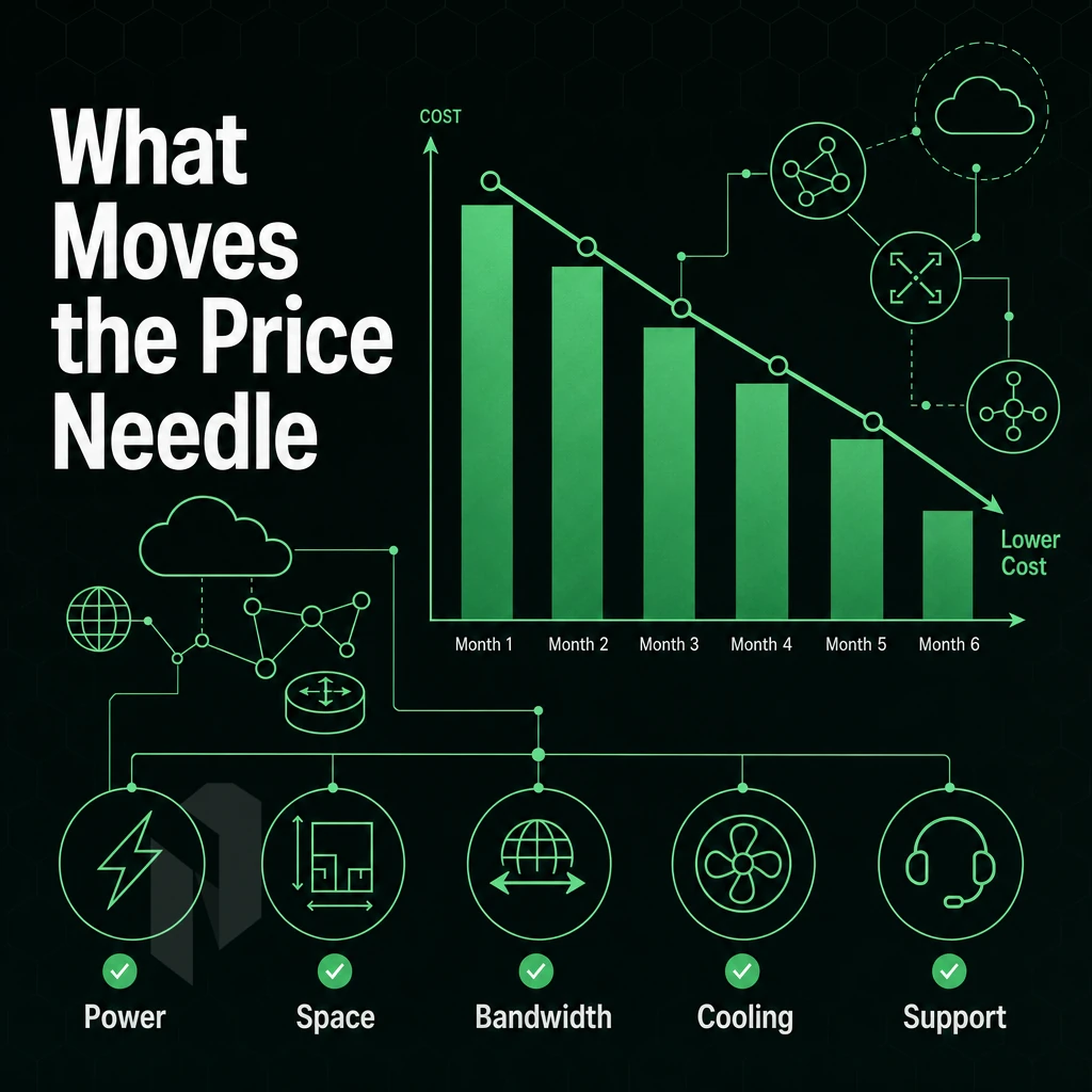 cost reduction chart with network icons