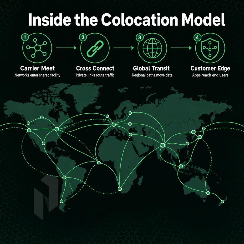 global network map with data flow routes