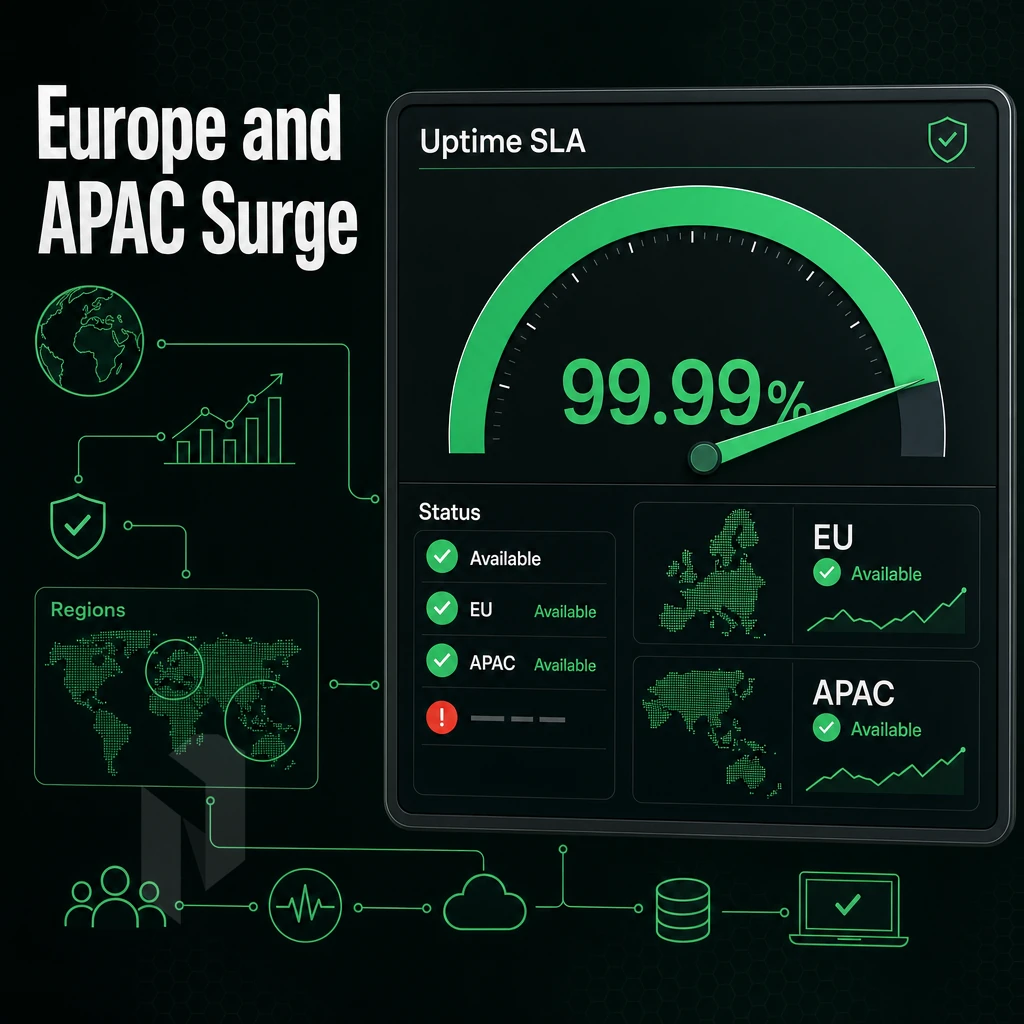 uptime SLA gauge and status dashboard