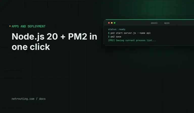Install Node.js 20 + PM2 in One Click