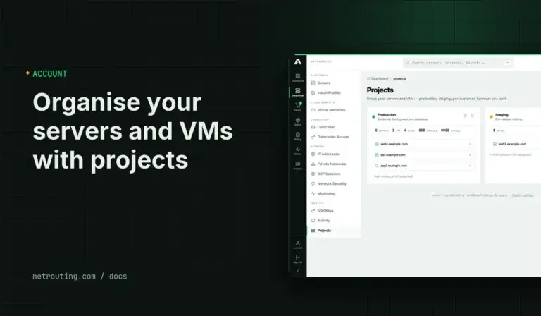Projects: Organize Your Servers and VMs in Amóni