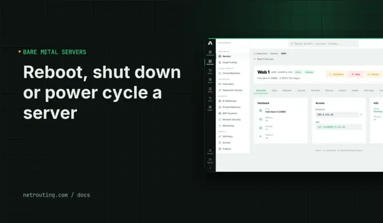 Reboot, Shut Down or Power Cycle Your Server: Portal and API