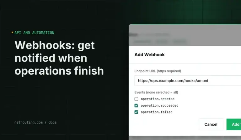 Webhooks: get notified when operations finish