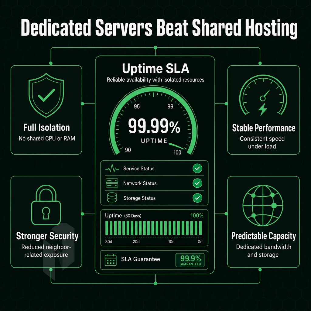 uptime SLA gauge and status dashboard