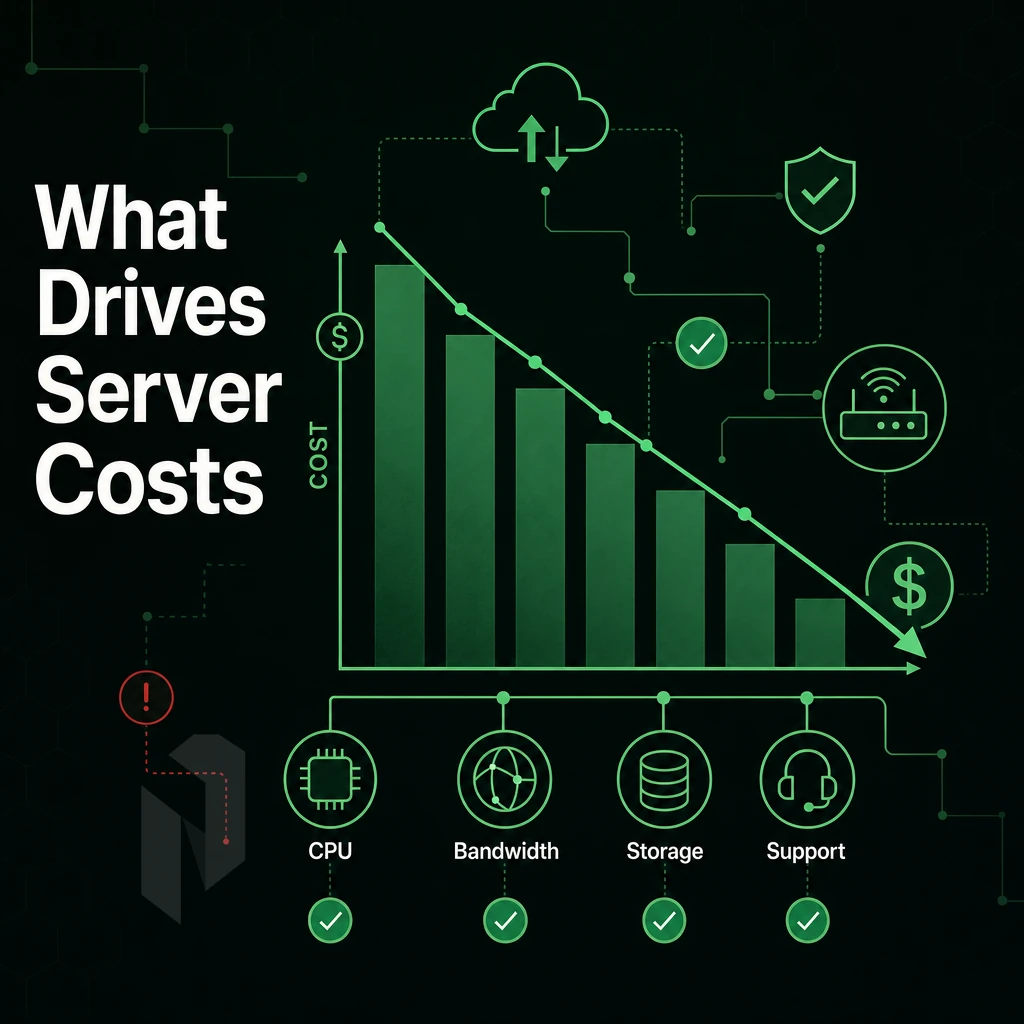 cost reduction chart with network icons