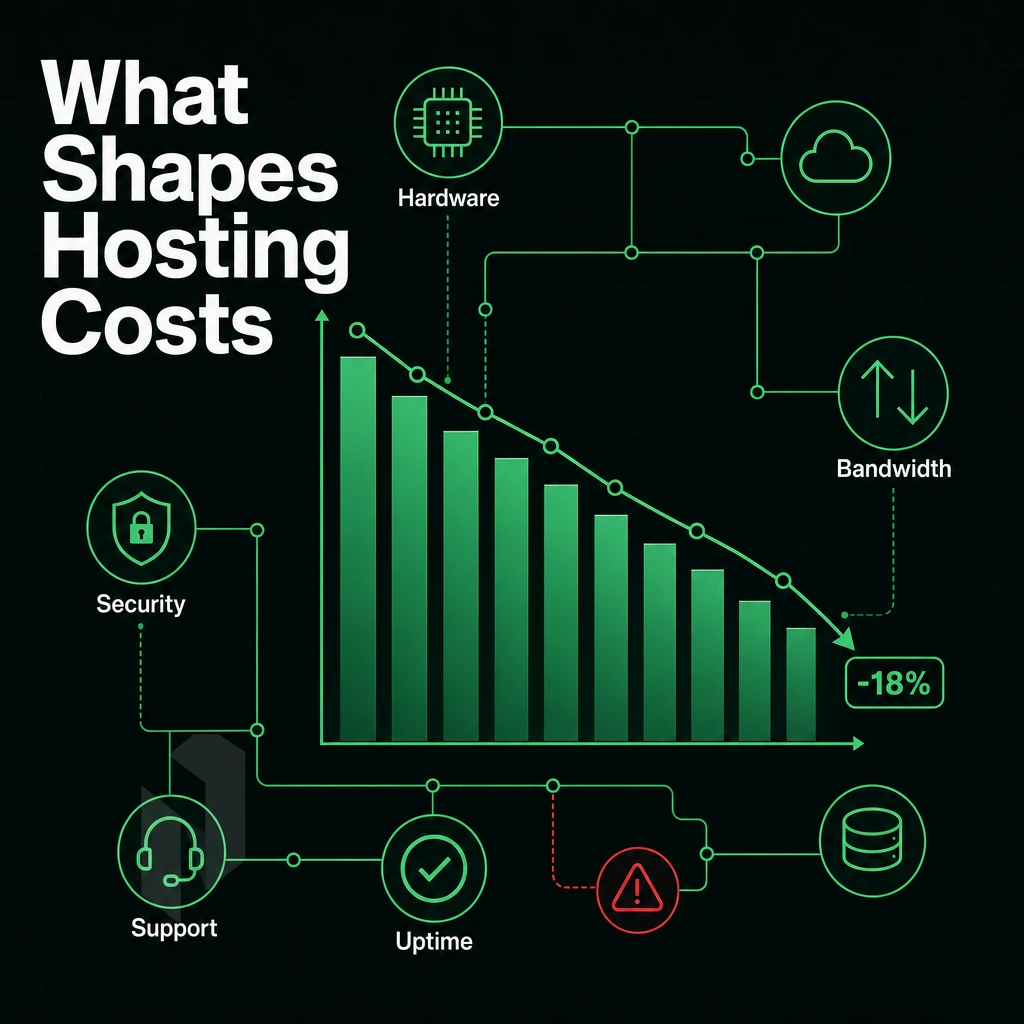 cost reduction chart with network icons