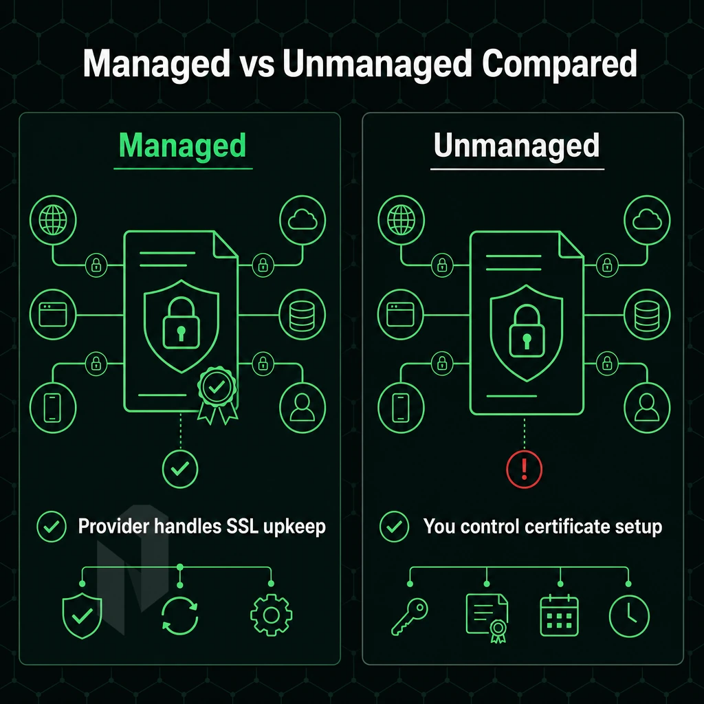 SSL certificate and encrypted connection lines